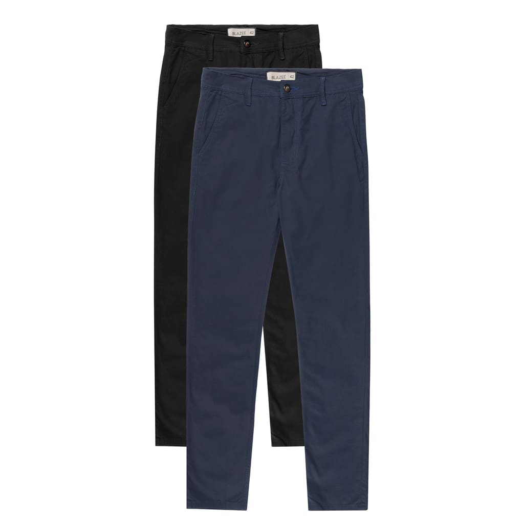 Kit 2 Calças de Sarja com Corte Chino - Santorini