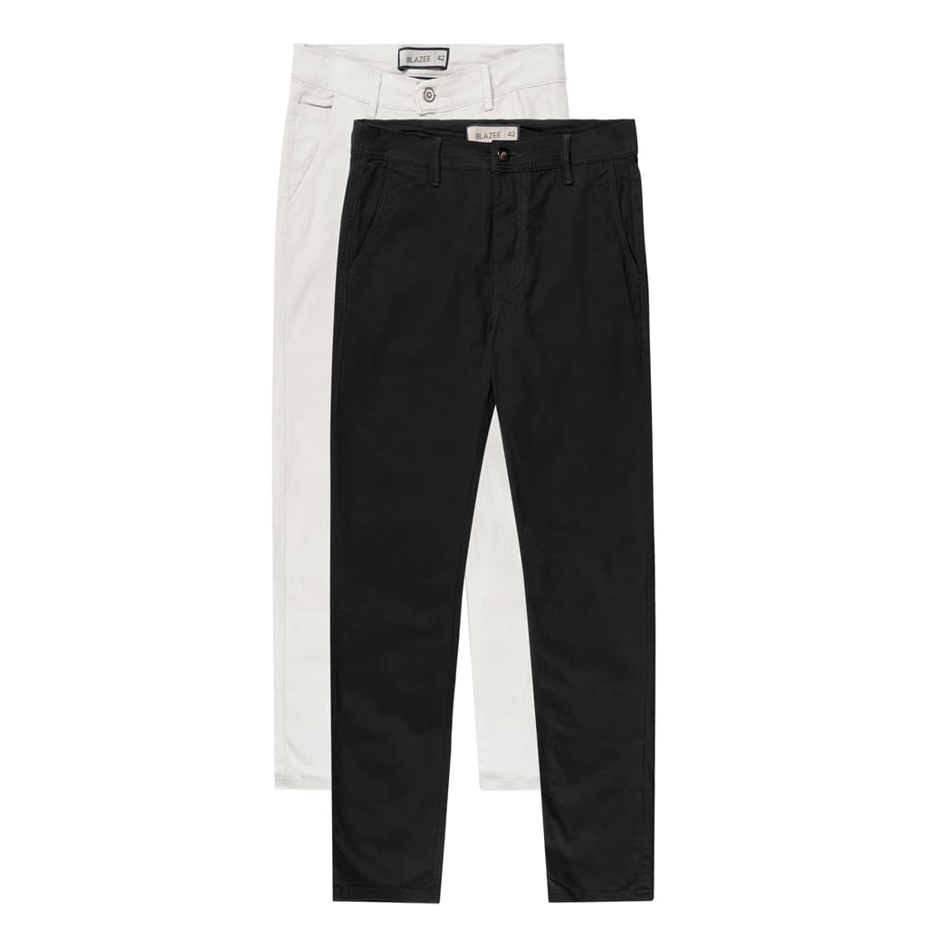 Kit 2 Calças de Sarja com Corte Chino - Santorini